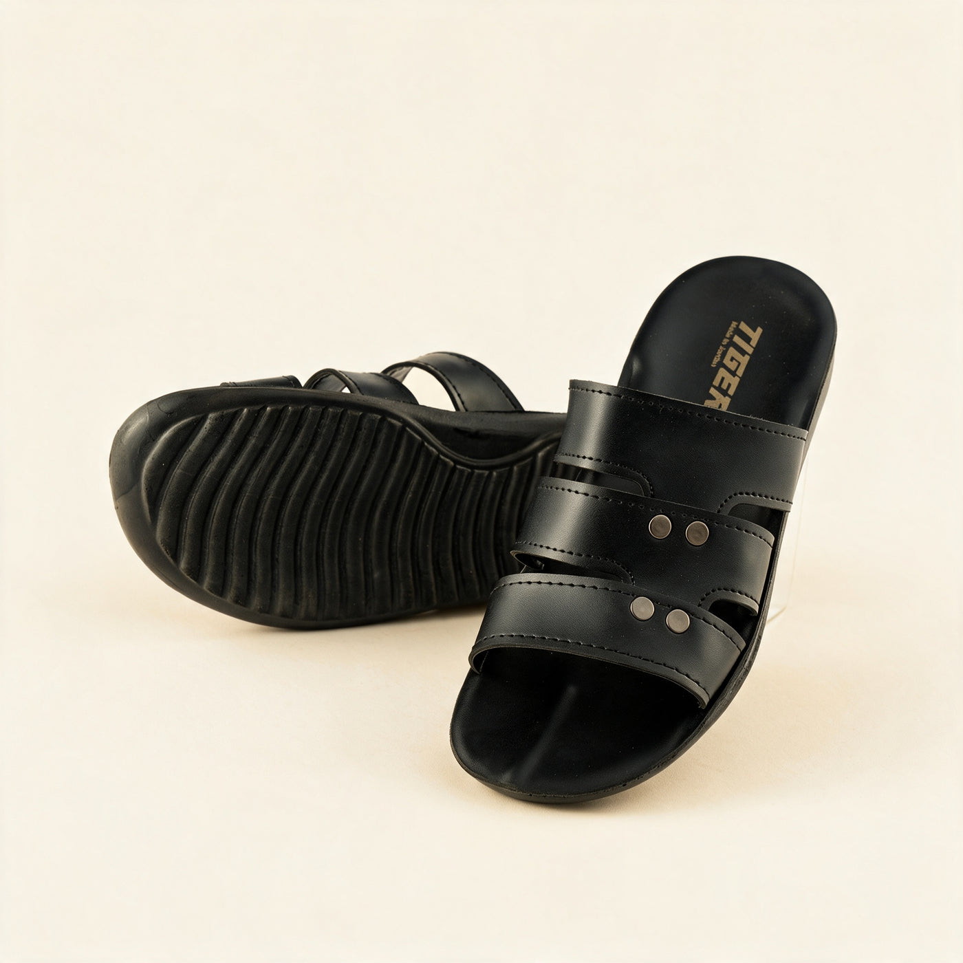 2006 — Men's studded slide, Black