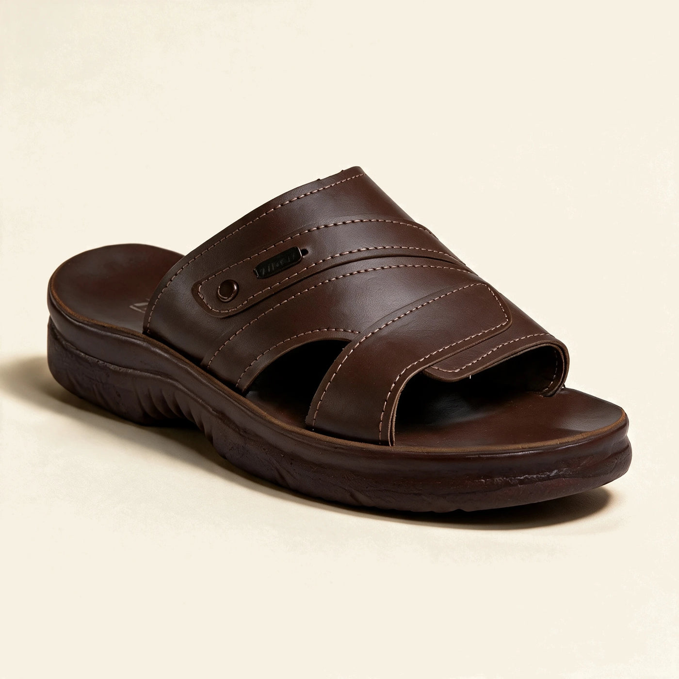 5522 Italian — Men's cross-strap slide, Chocolate
