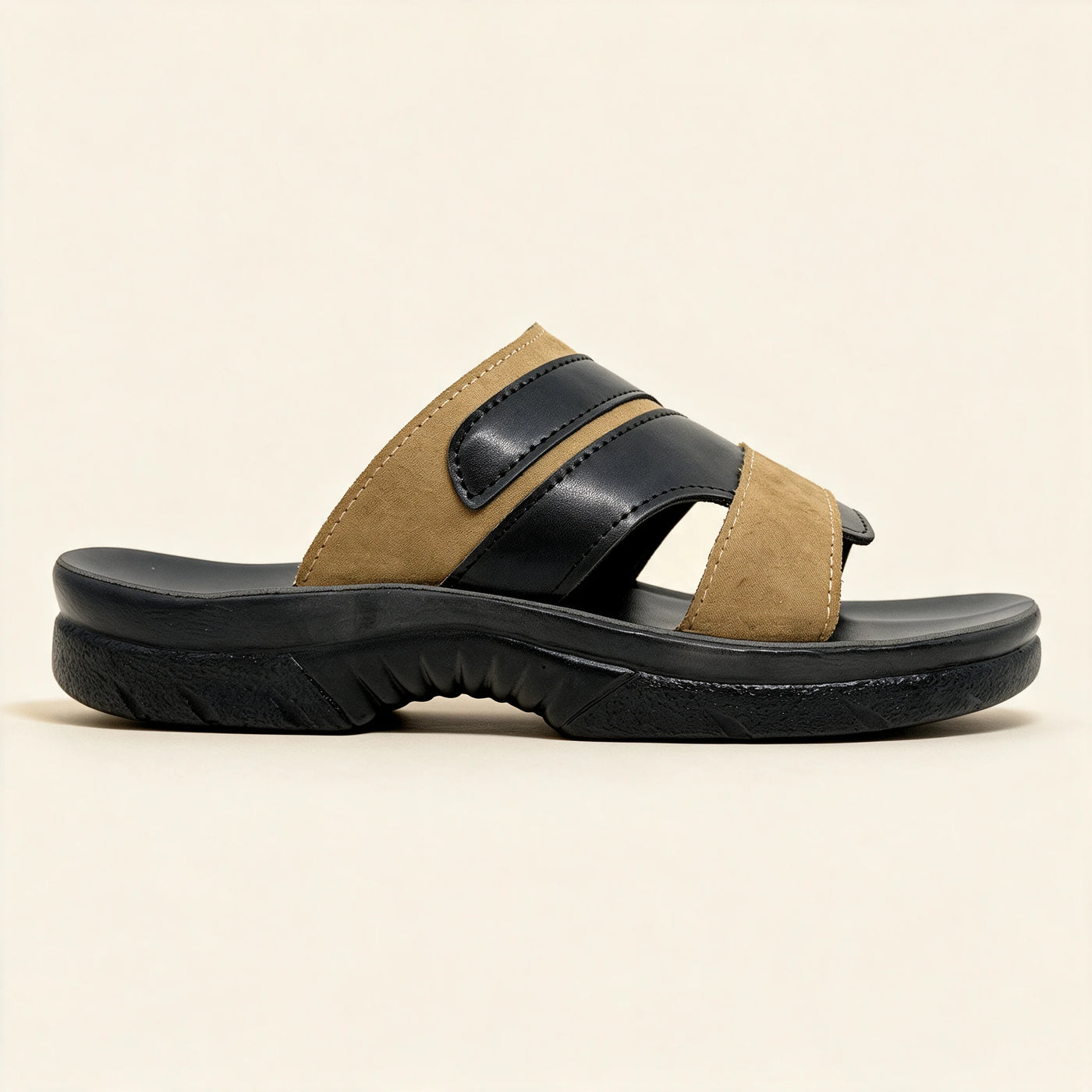 5522 NBK — Men's cross-strap slide, Cappuccino