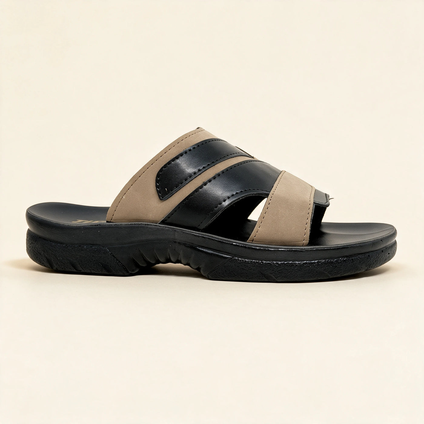 5522 NBK — Men's cross-strap slide, Latte