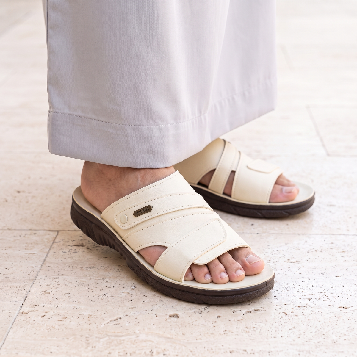 5522 Italian — Men's cross-strap slide, White – view 2