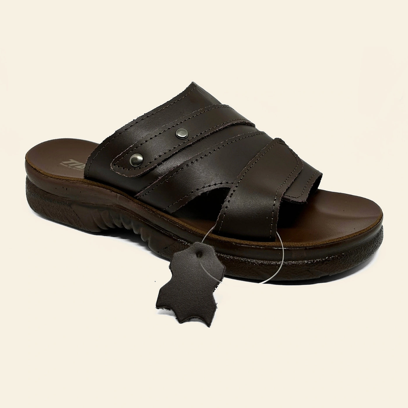 6522 Genuine — Men's cross-strap slide, Chocolate