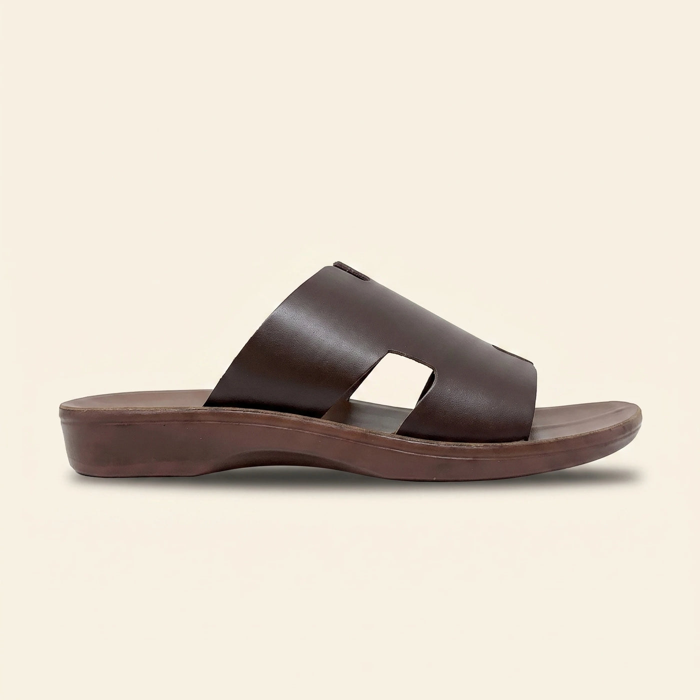 9102 Genuine — Men's H-strap slide, Double Chocolate