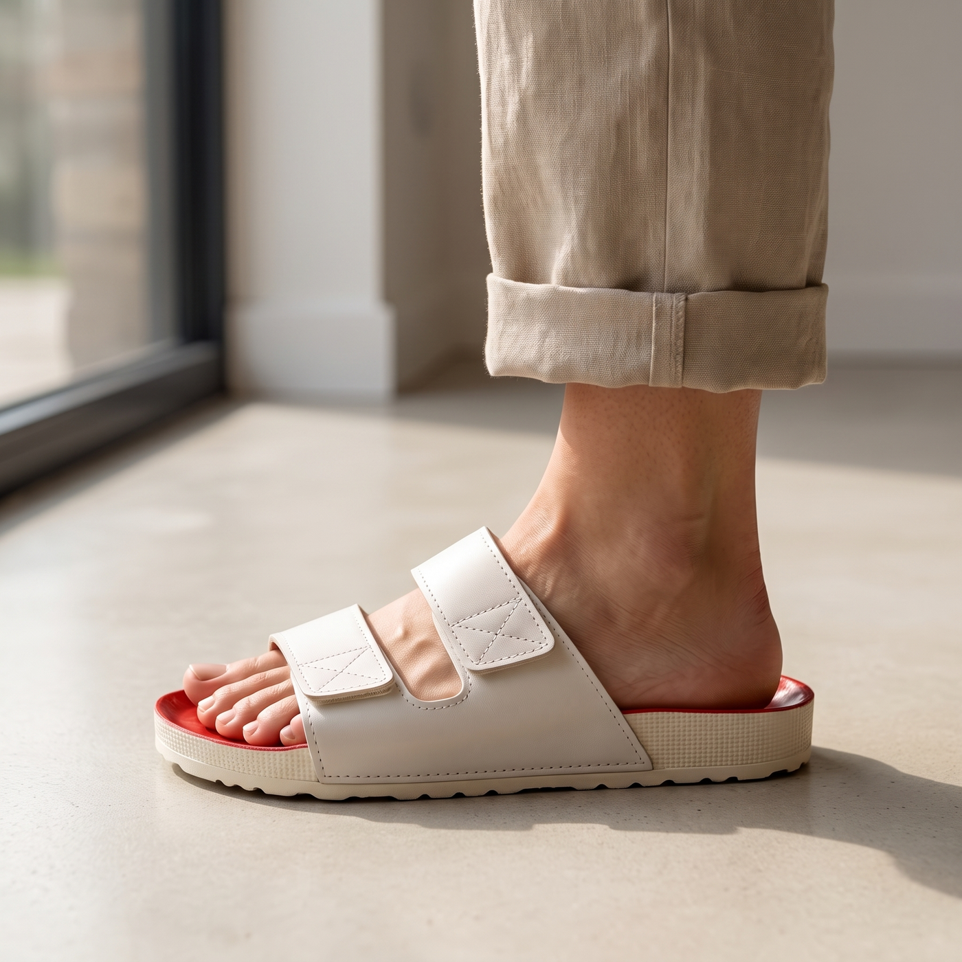2055X Leather — Twin Magic Footbed Style, White / Red – view 2