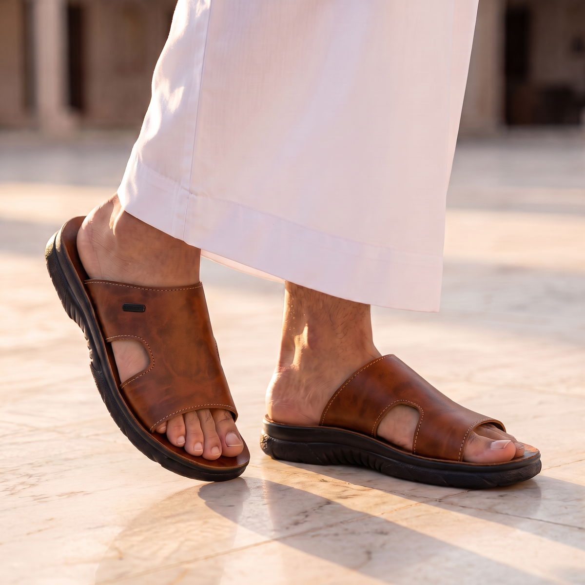5512 Italian — Men's single-band slide, Brown – view 3