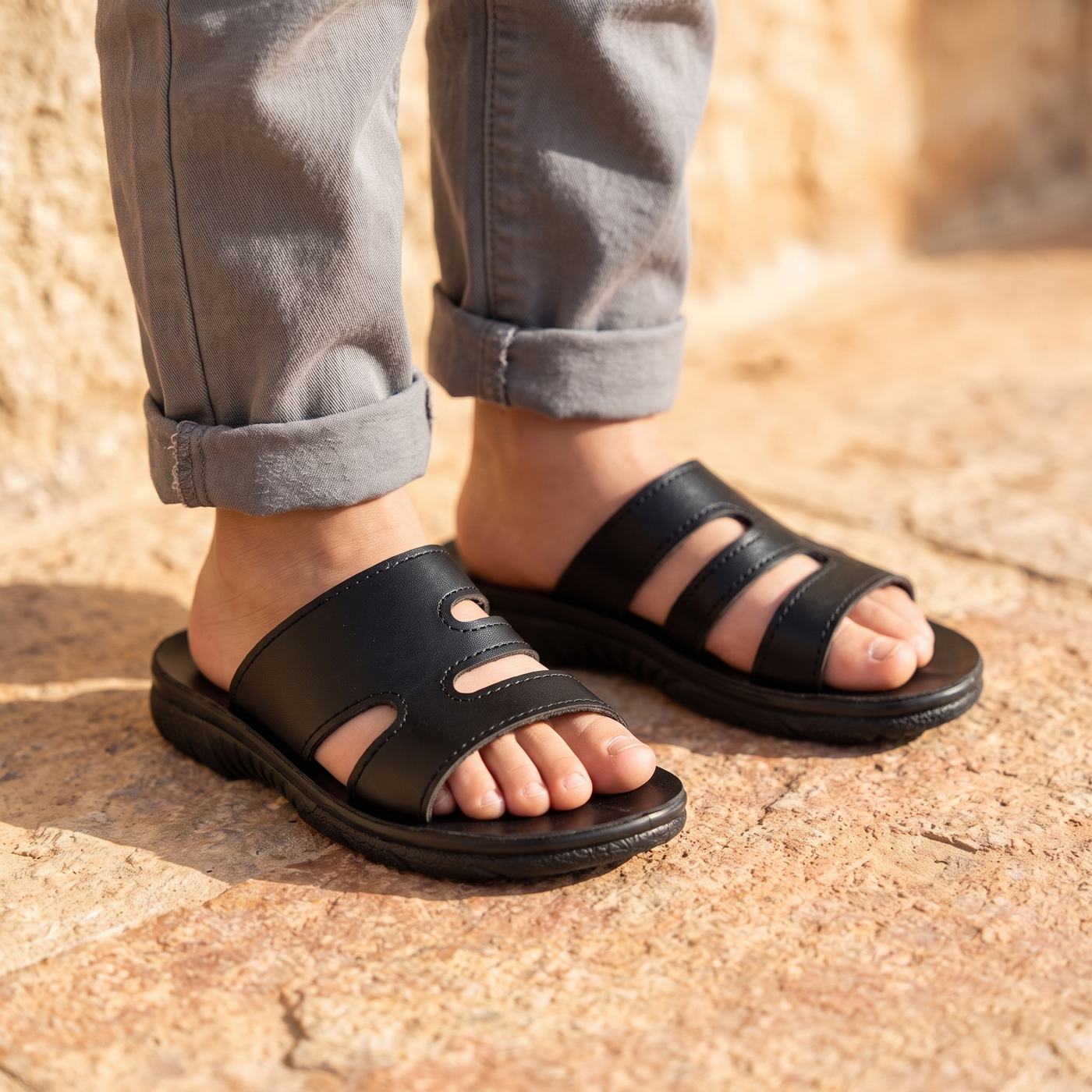 5506 — Kids' band slide, Black – view 2