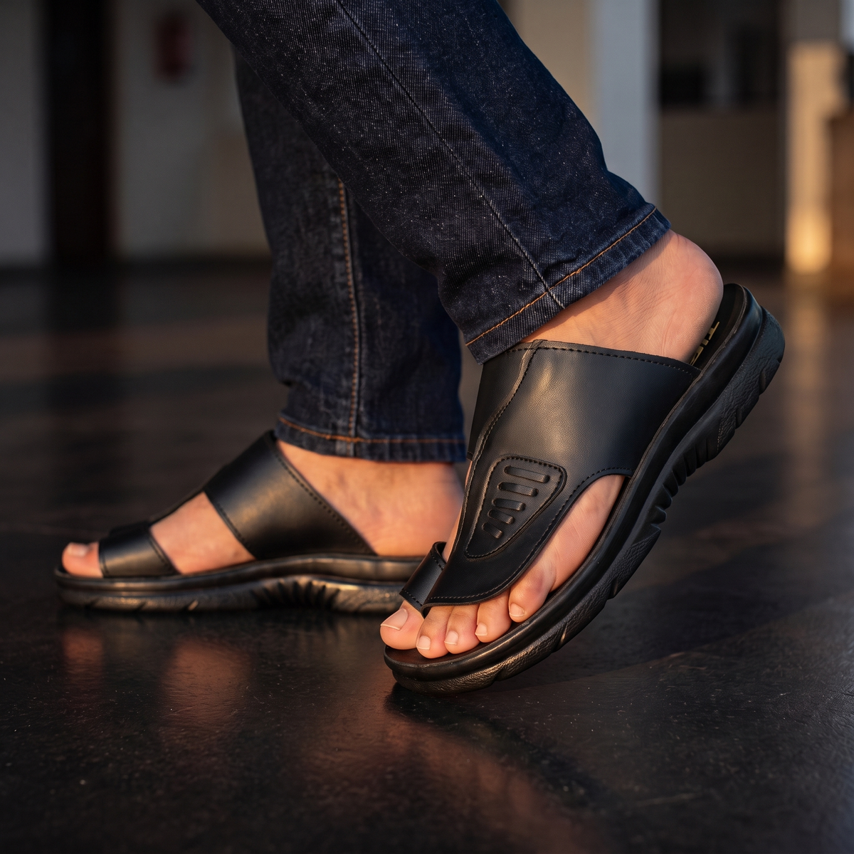 5513 — Men's sport slide, Black – view 2