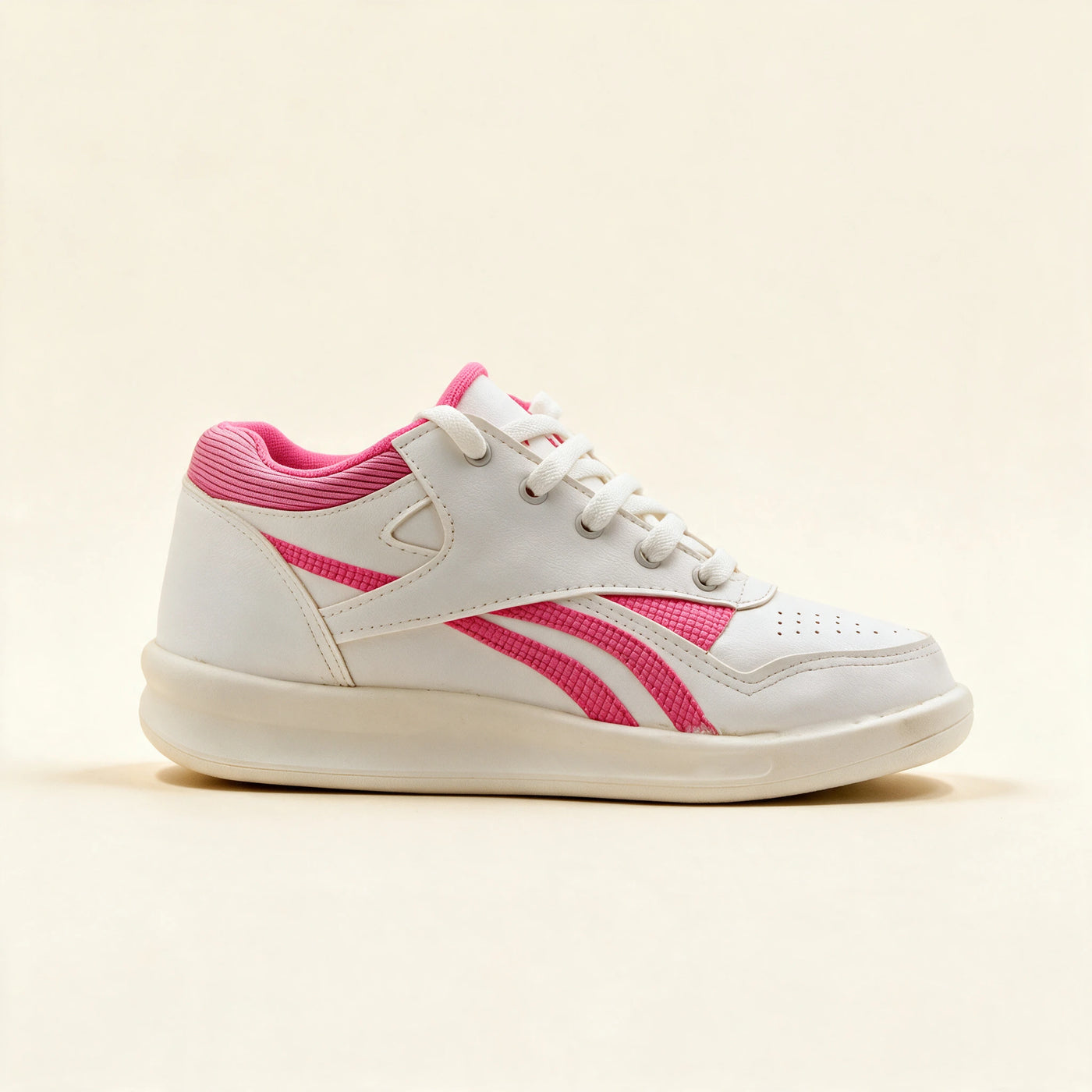 1007 — Court sneaker, White / Pink