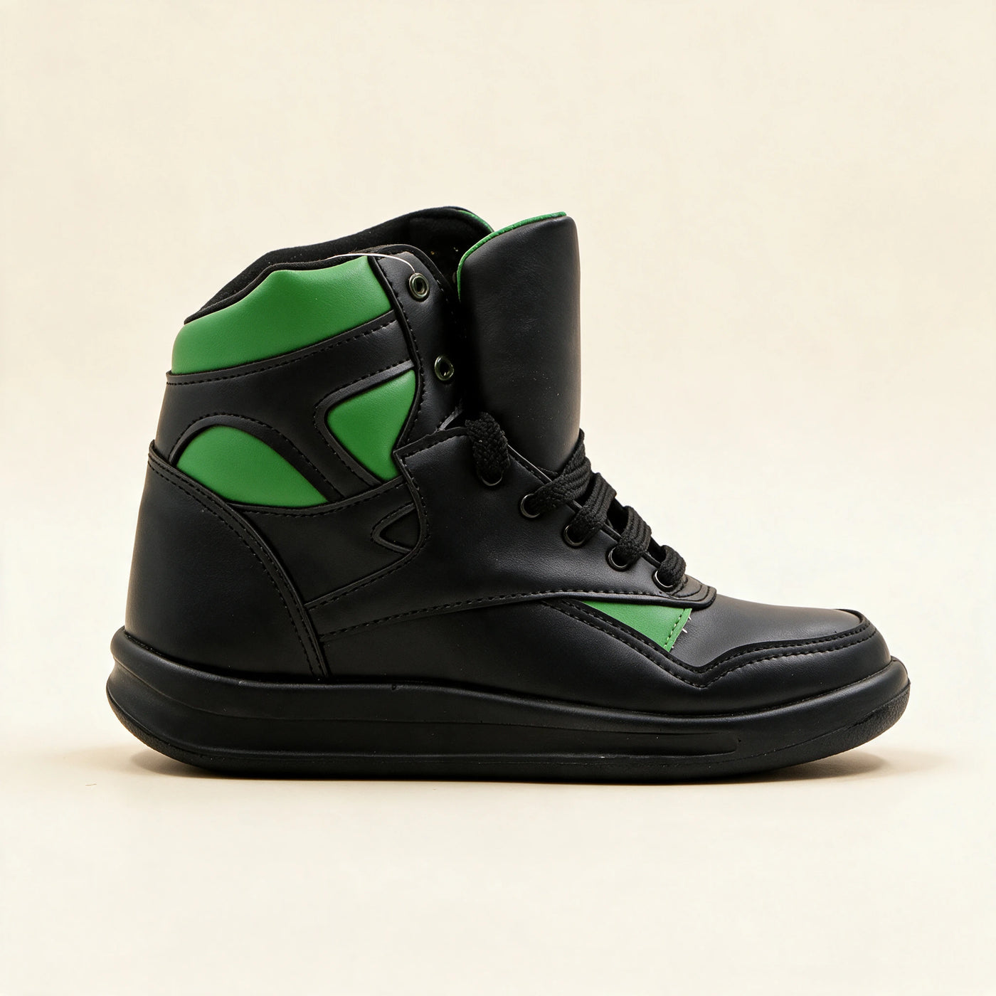 1077 — High-top sneaker, Black / Green