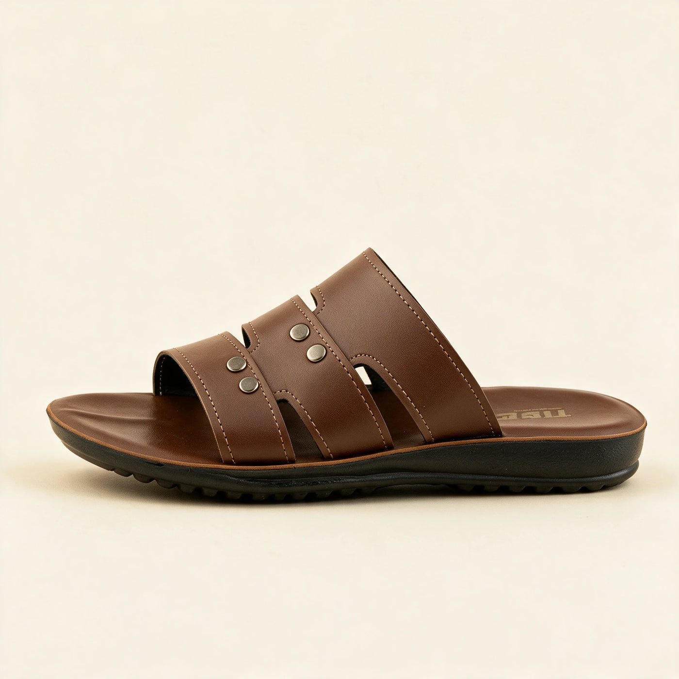 2006 — Men's studded slide, Brown