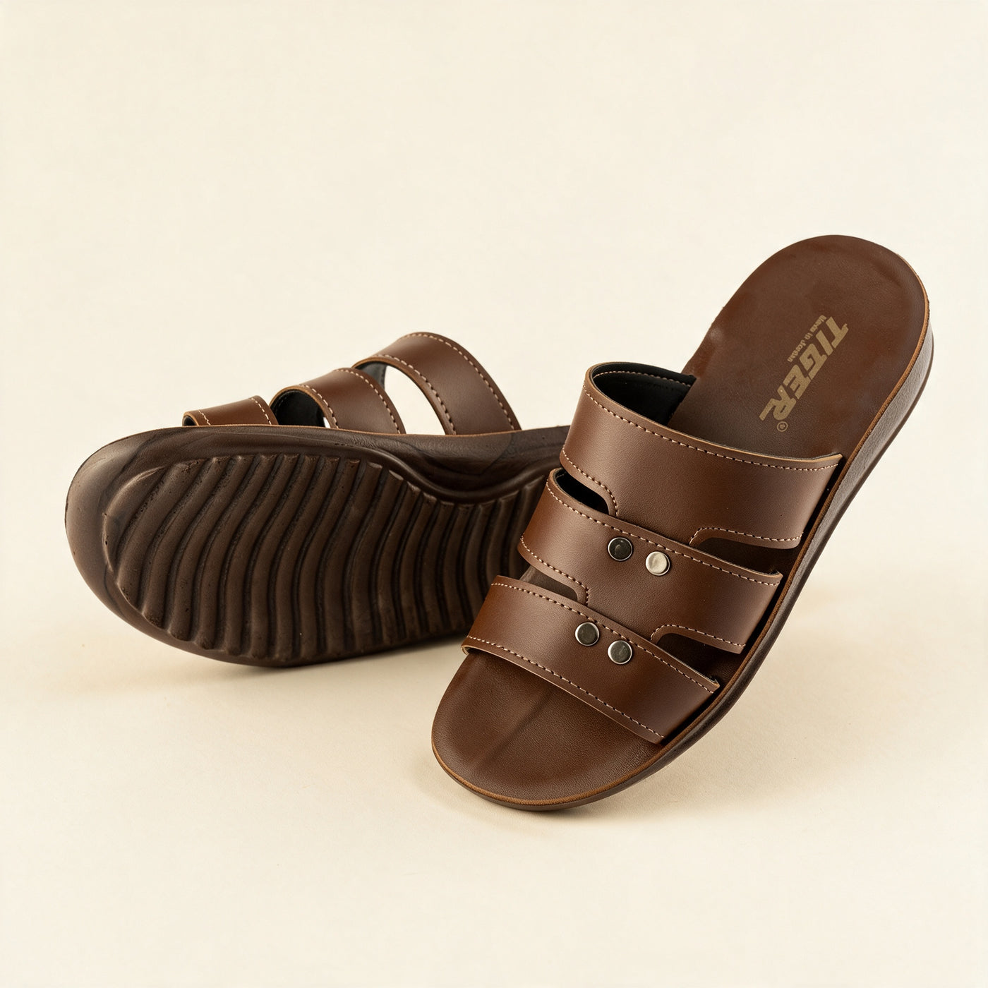 2006 — Men's studded slide, Chocolate