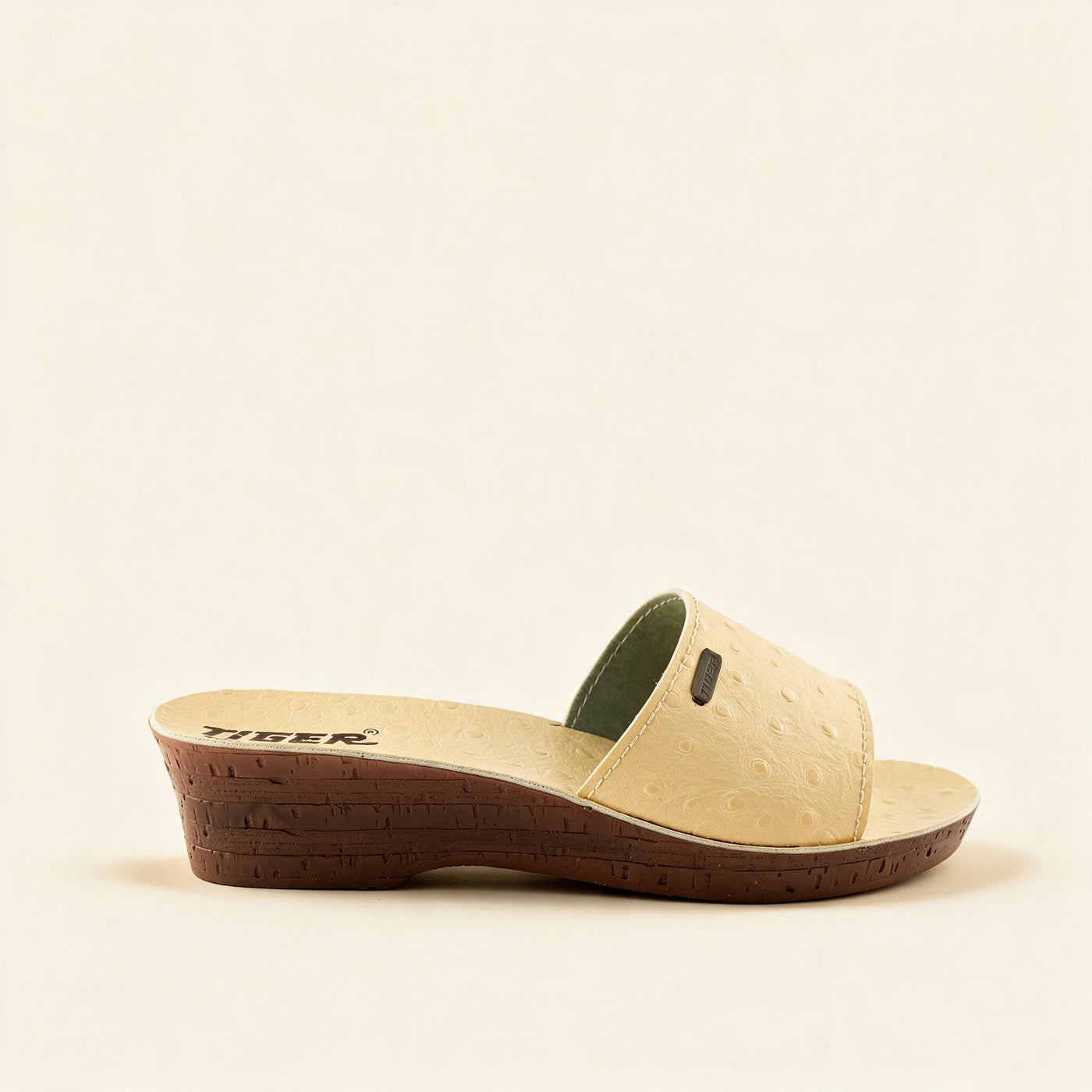 3000 — Ladies' wedge slide, Beige &ndash; view 3