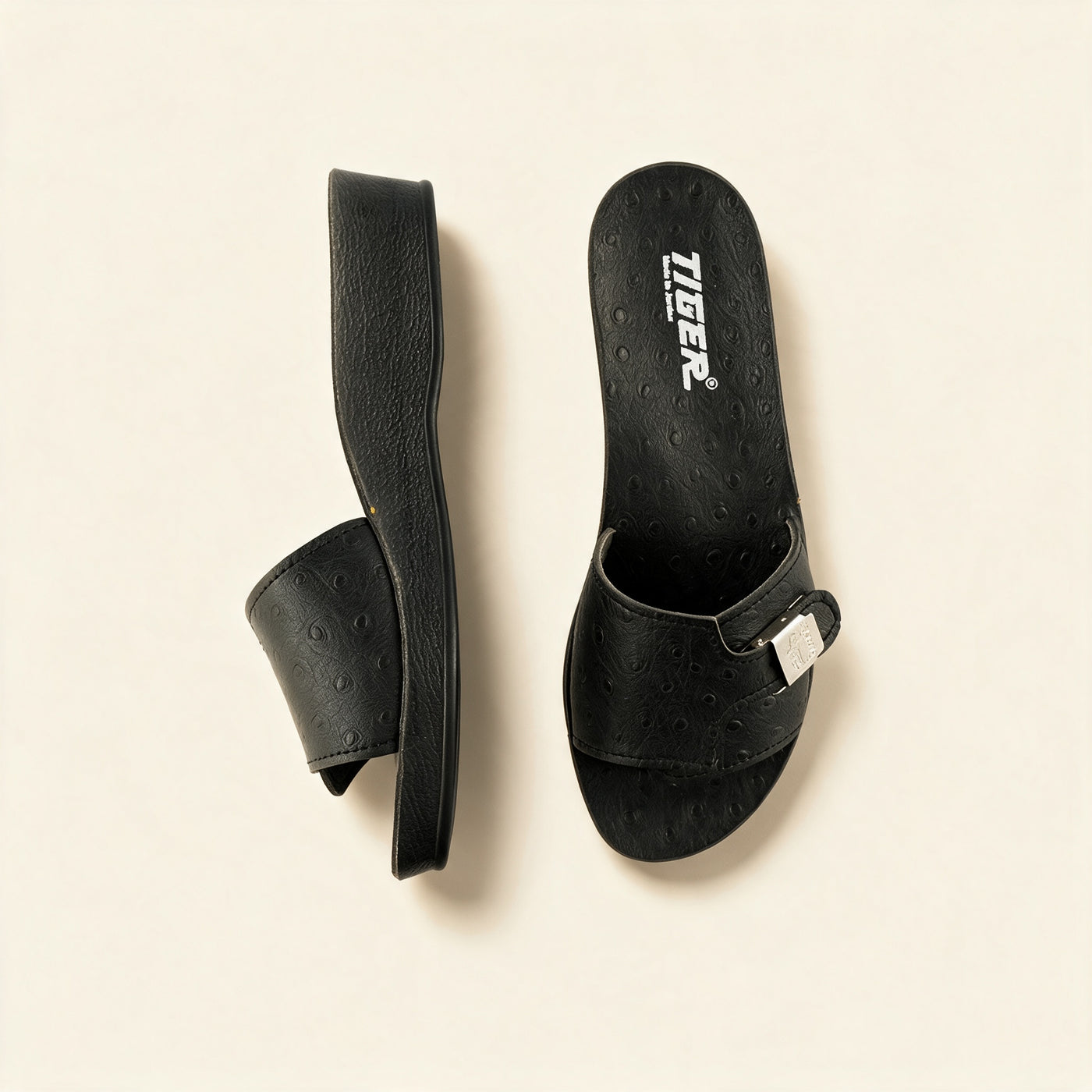 3142 — Ladies' wedge buckle slide, Black &ndash; view 2