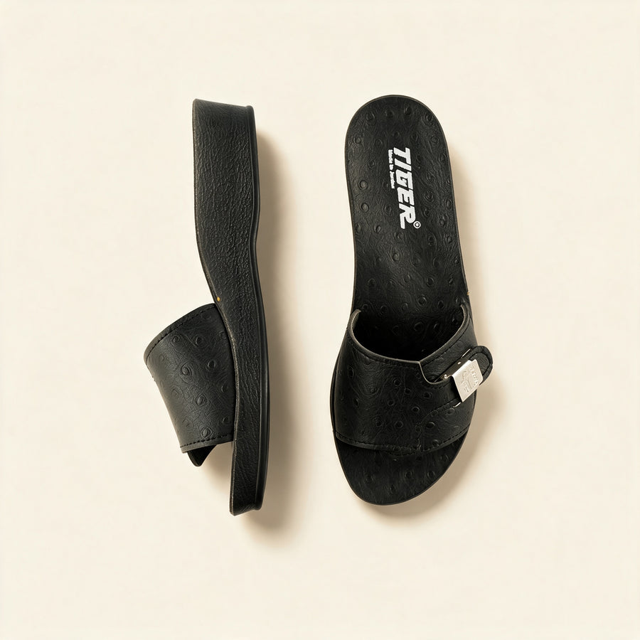 3142 — Ladies' wedge buckle slide, Black &ndash; view 2