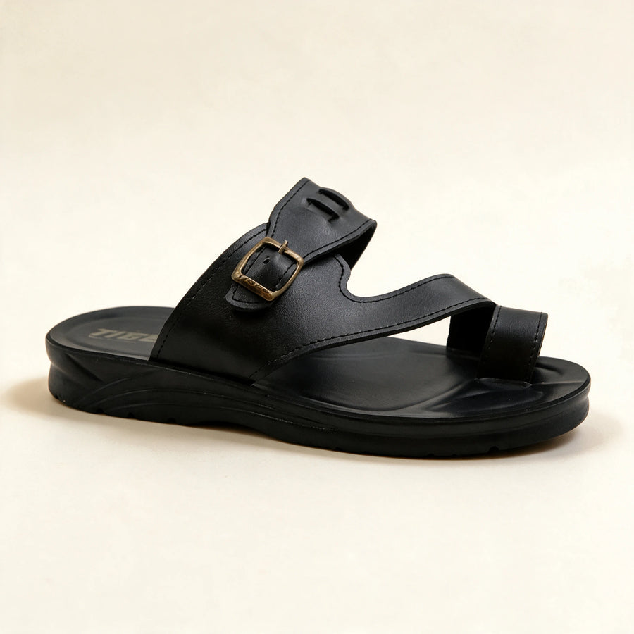 4802 — Men's toe-post sandal, Black