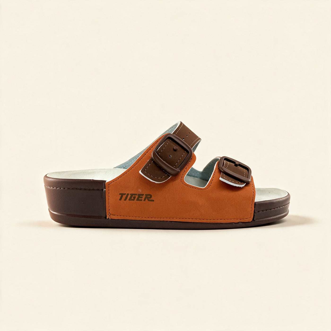 5078 NBK — Twin-buckle footbed slide, Orange &ndash; view 3