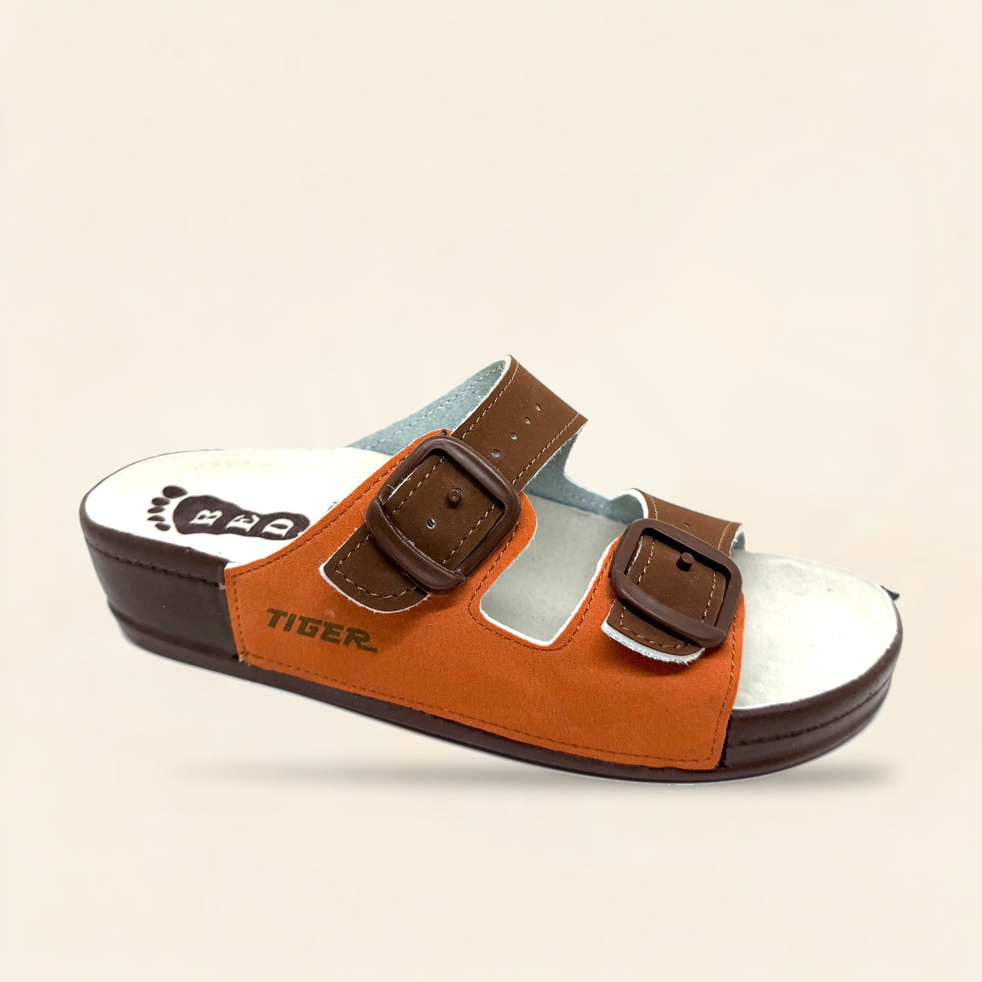5078 NBK — Twin-buckle footbed slide, Orange