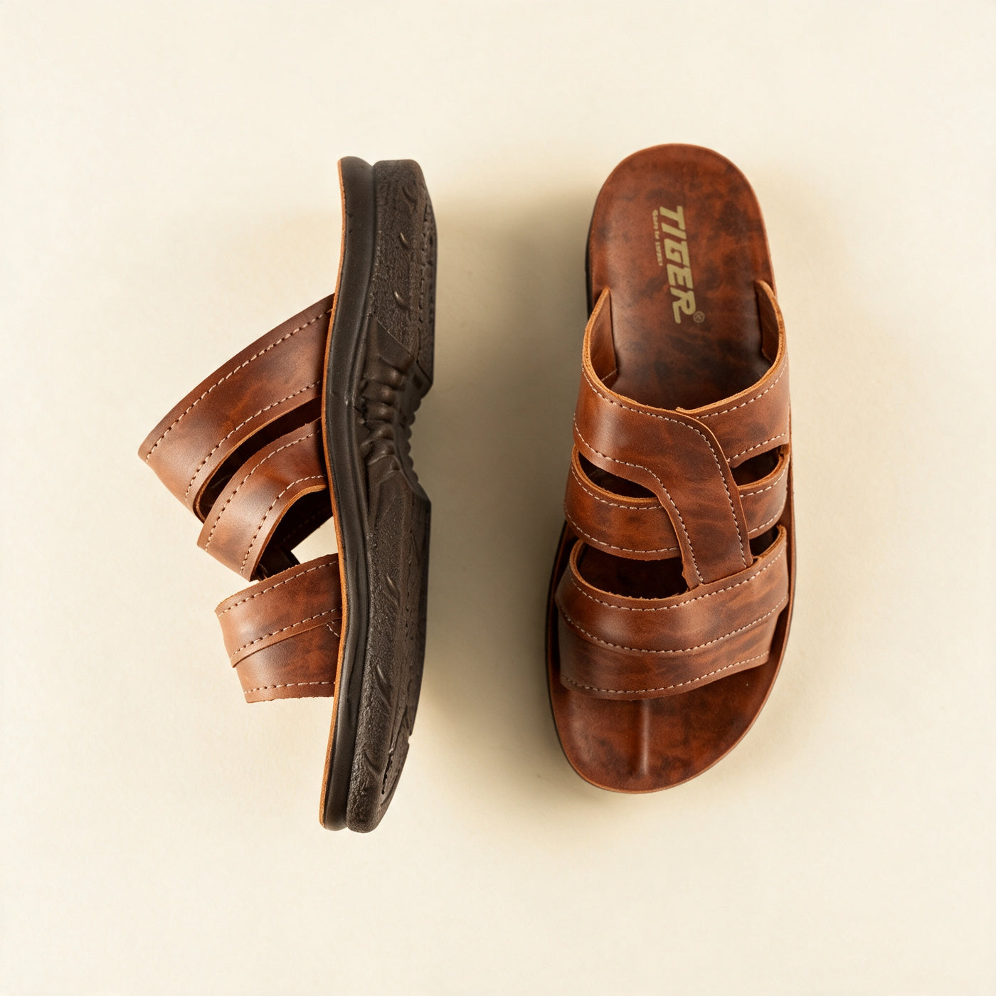 5514 — Men's comfort slide, Brown &ndash; view 3