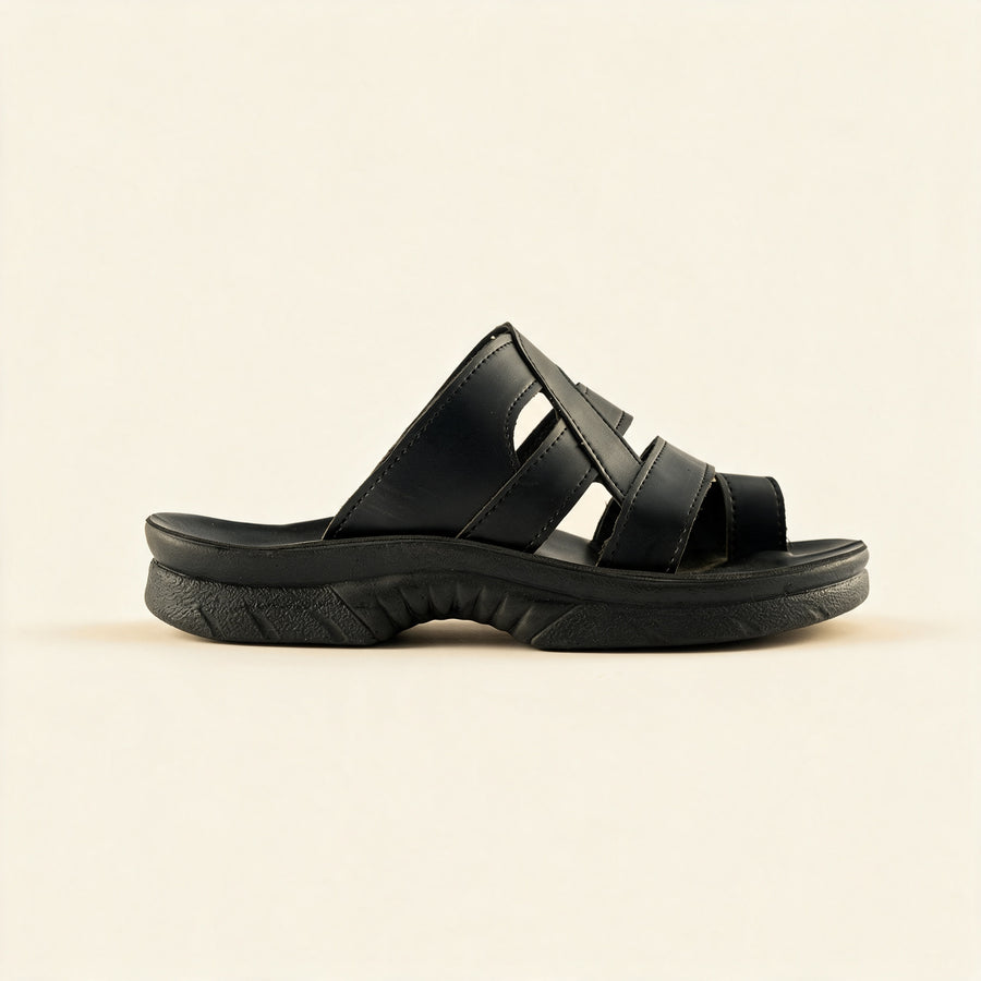 5515 — Men's triple-strap slide, Black &ndash; view 3