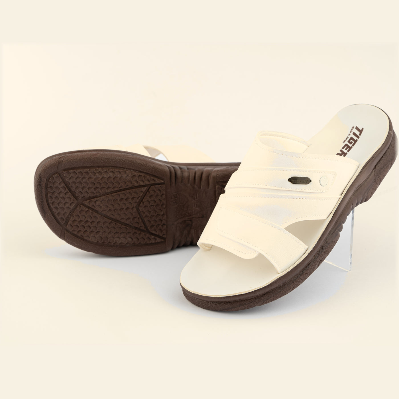 5522 Italian — Men's cross-strap slide, White