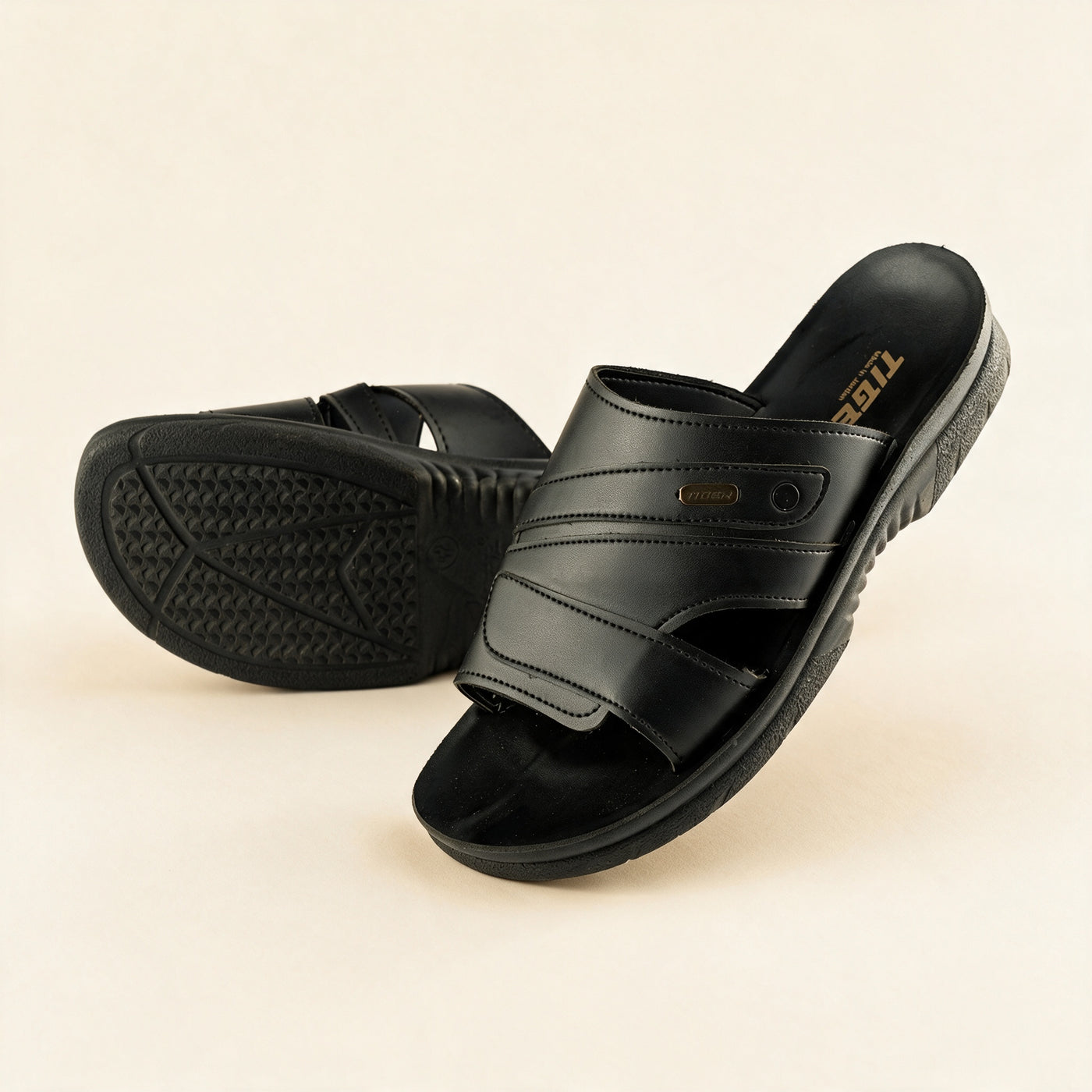 5522 Italian — Men's cross-strap slide, Black