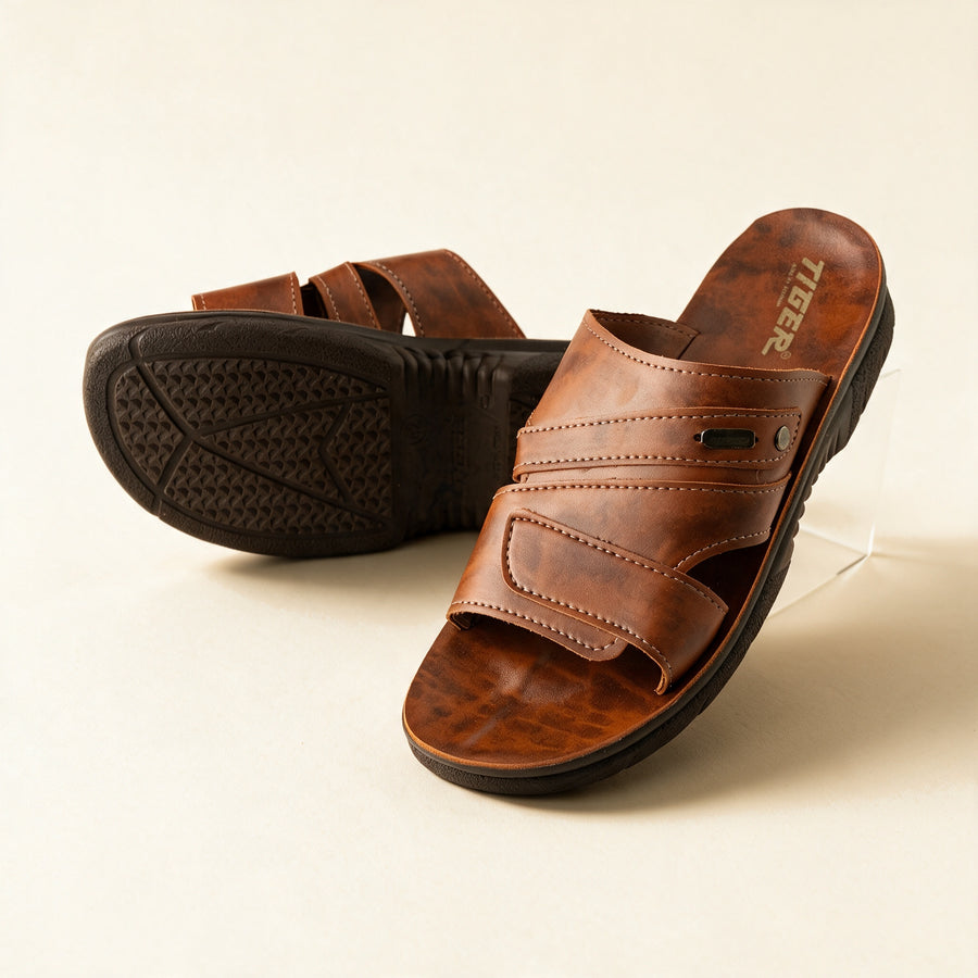 5522 Italian — Men's cross-strap slide, Brown