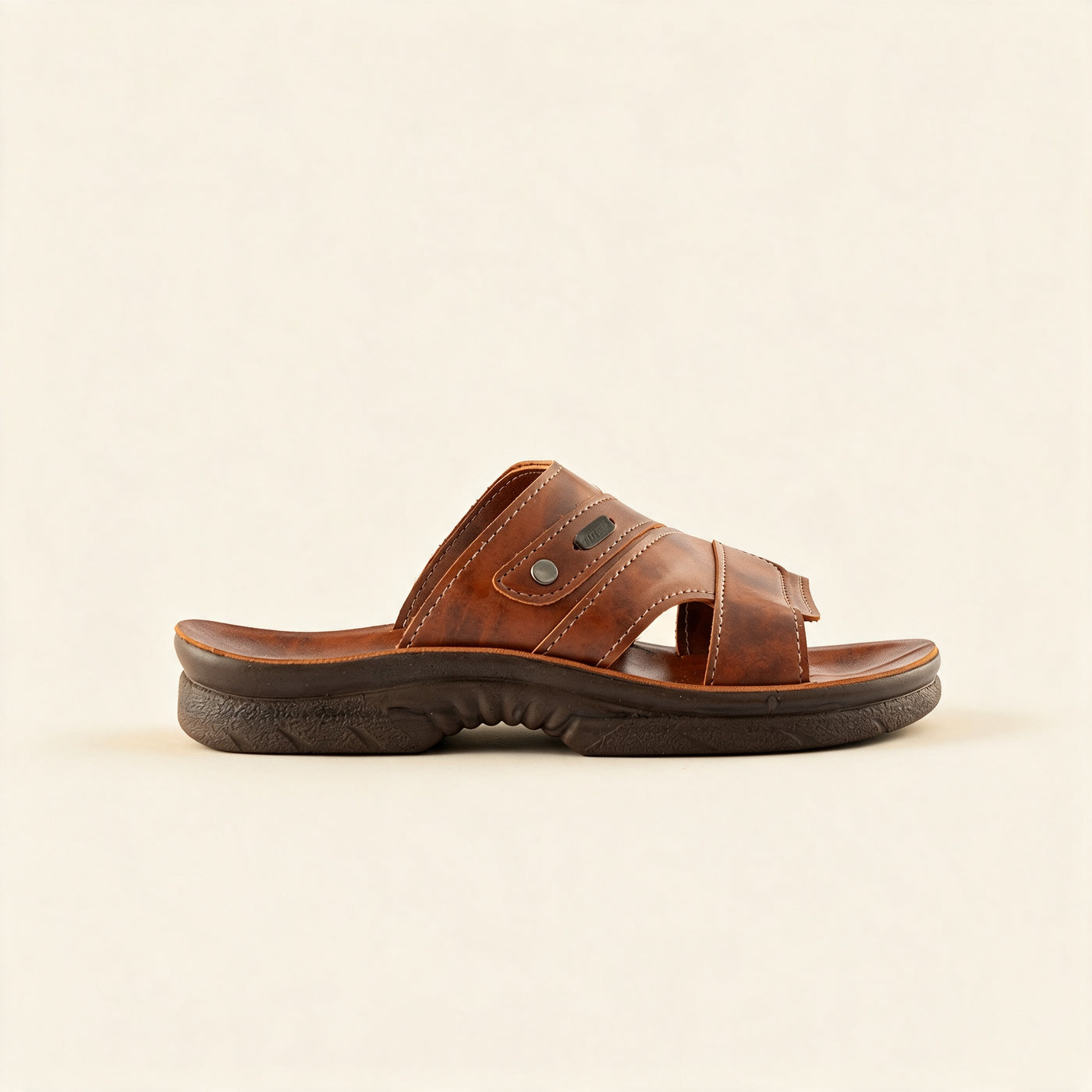 5522 Italian — Men's cross-strap slide, Brown &ndash; view 2
