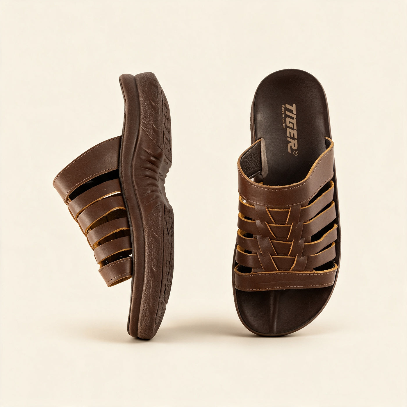 6518 Genuine — Men's woven-strap slide, Chocolate &ndash; view 3