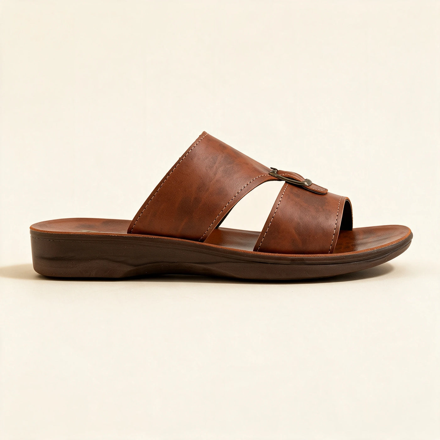 8101 Italian — Men's buckle slide, Brown