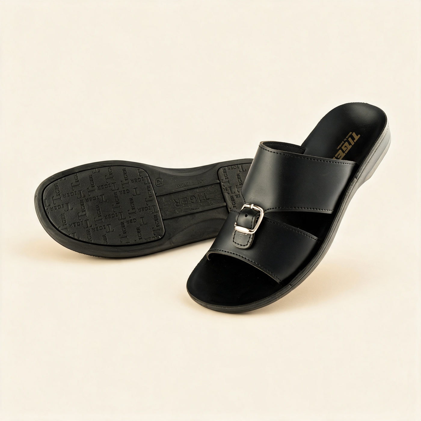 8101 Italian — Men's buckle slide, Black