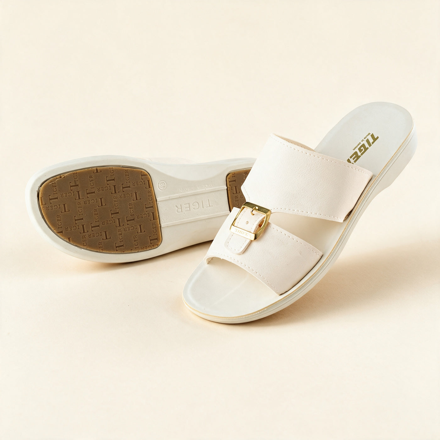 8101 Italian — Men's buckle slide, White
