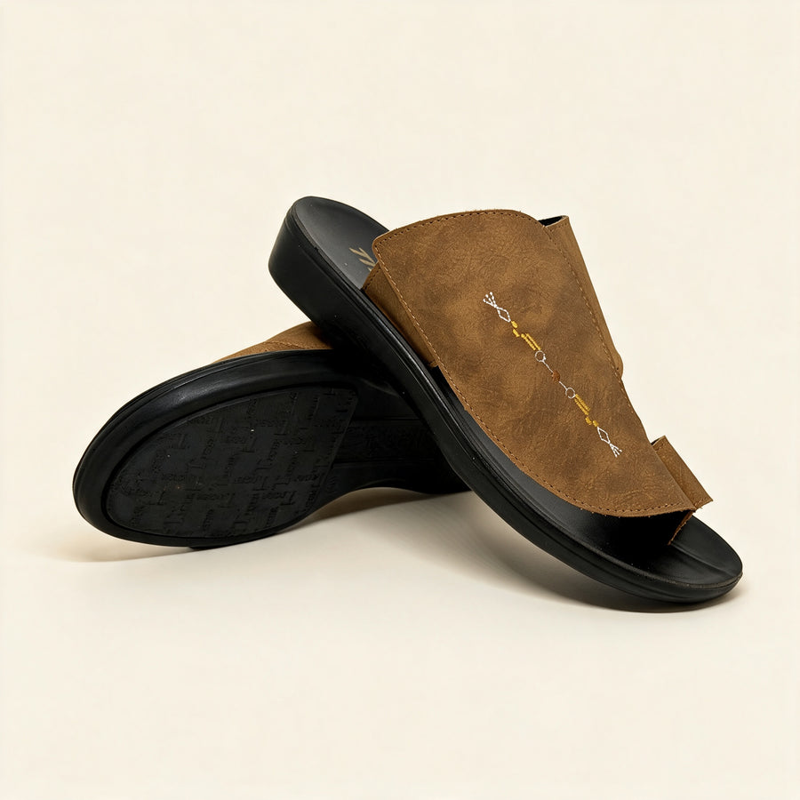 8100 Tatreez — Men's Arabic sandal, Camel &ndash; view 3