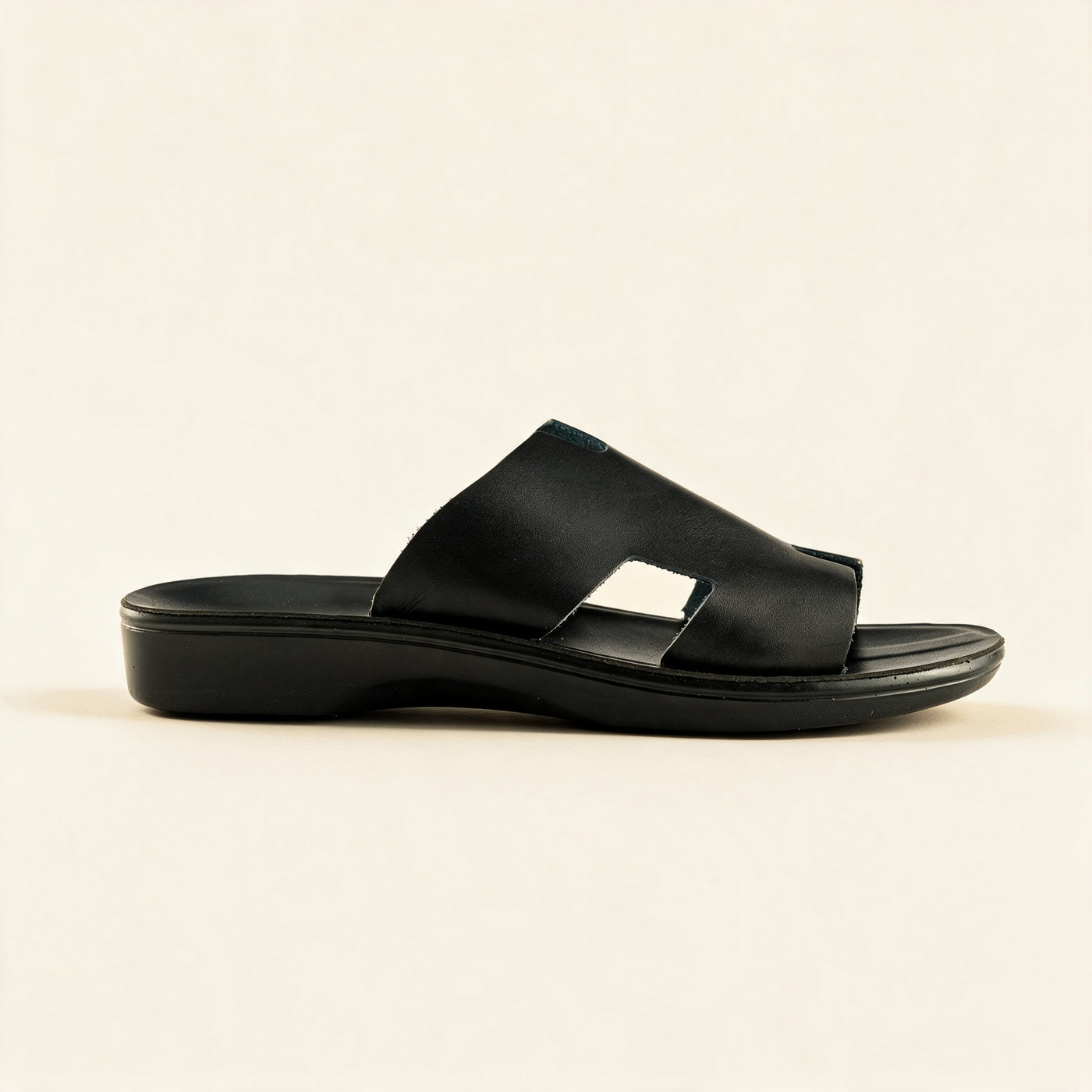 9102 Genuine — Men's H-strap slide, Black