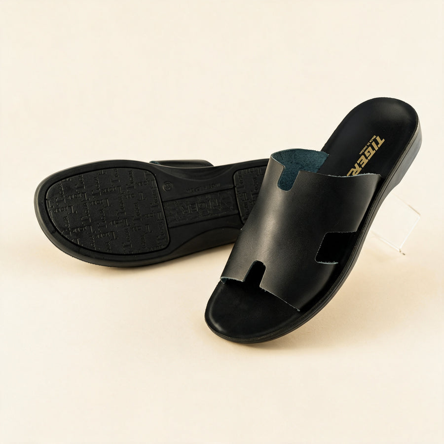 9102 Genuine — Men's H-strap slide, Black &ndash; view 3