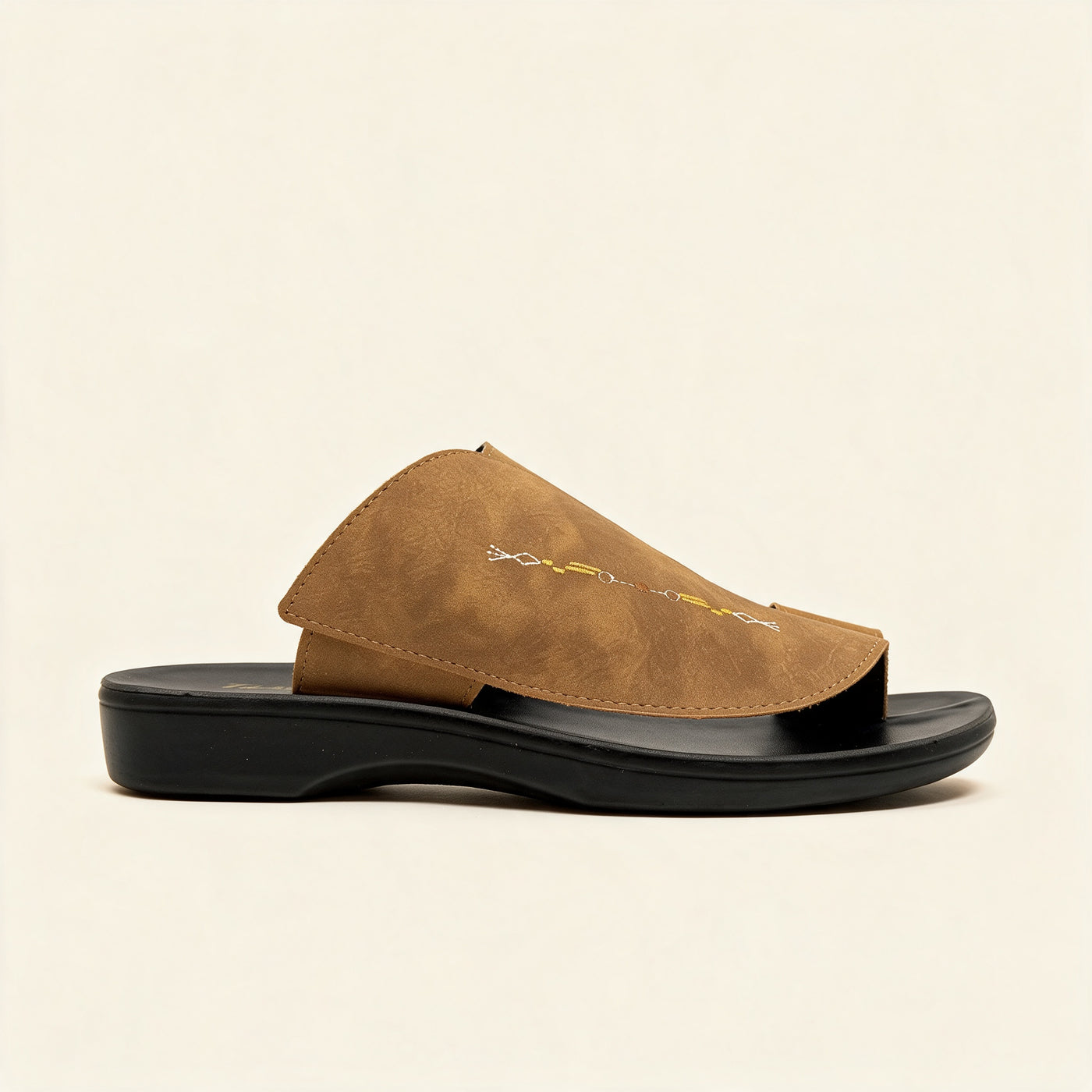 8100 Tatreez — Men's Arabic sandal, Camel
