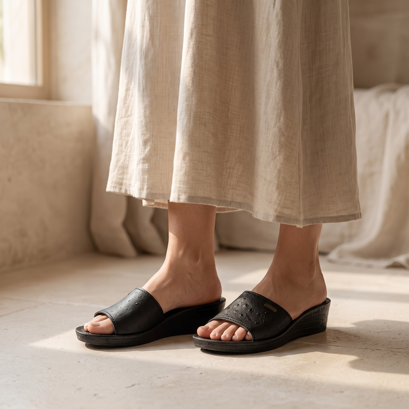 3000 — Ladies' wedge slide, Black &ndash; view 4