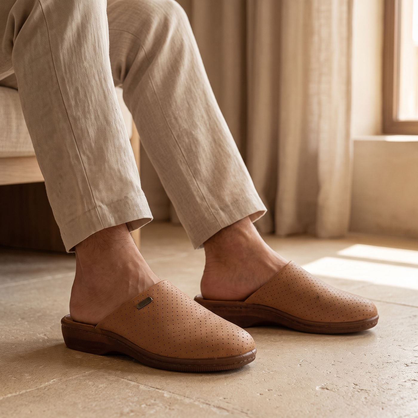 4212 — Men's closed-toe mule, Camel &ndash; view 4