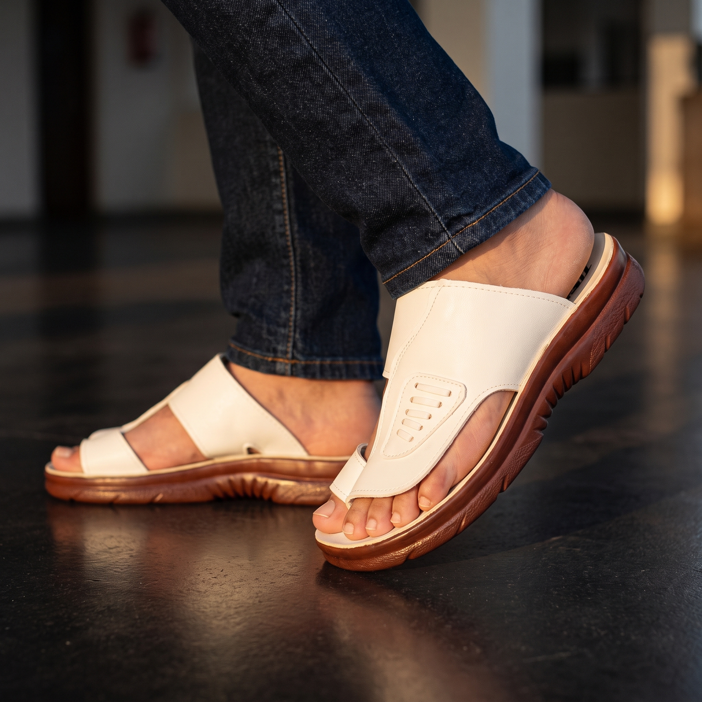 5513 — Men's sport slide, White &ndash; view 3