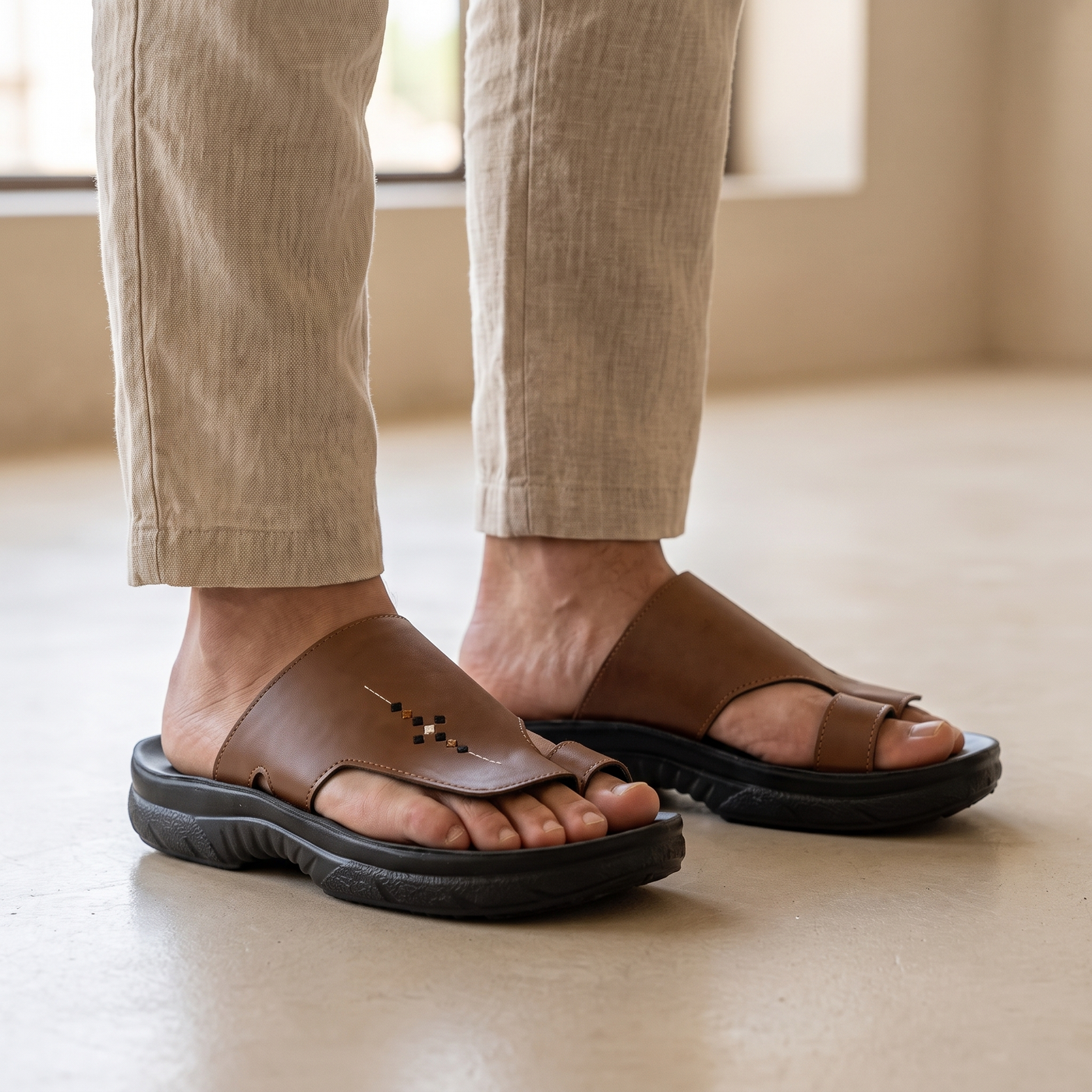 5513 Tatreez — Men's sport slide, Brown &ndash; view 2