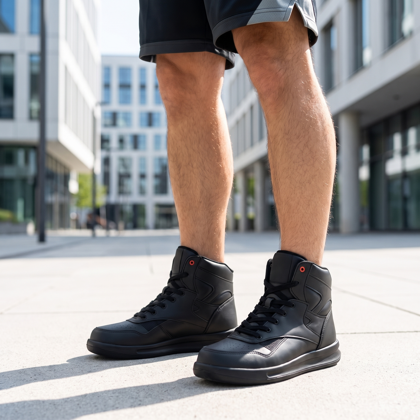 1077 — High-top sneaker, Black &ndash; view 2