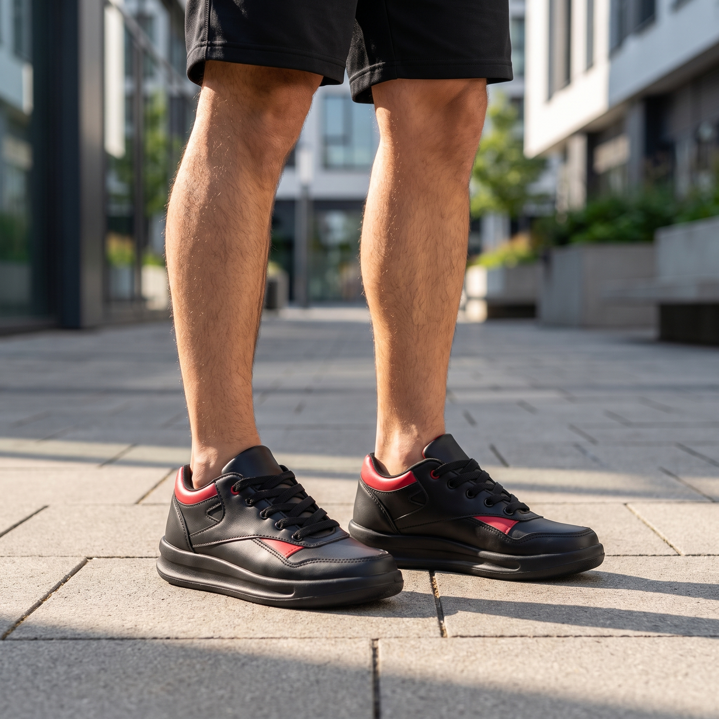 1007 — Court sneaker, Black / Red &ndash; view 2