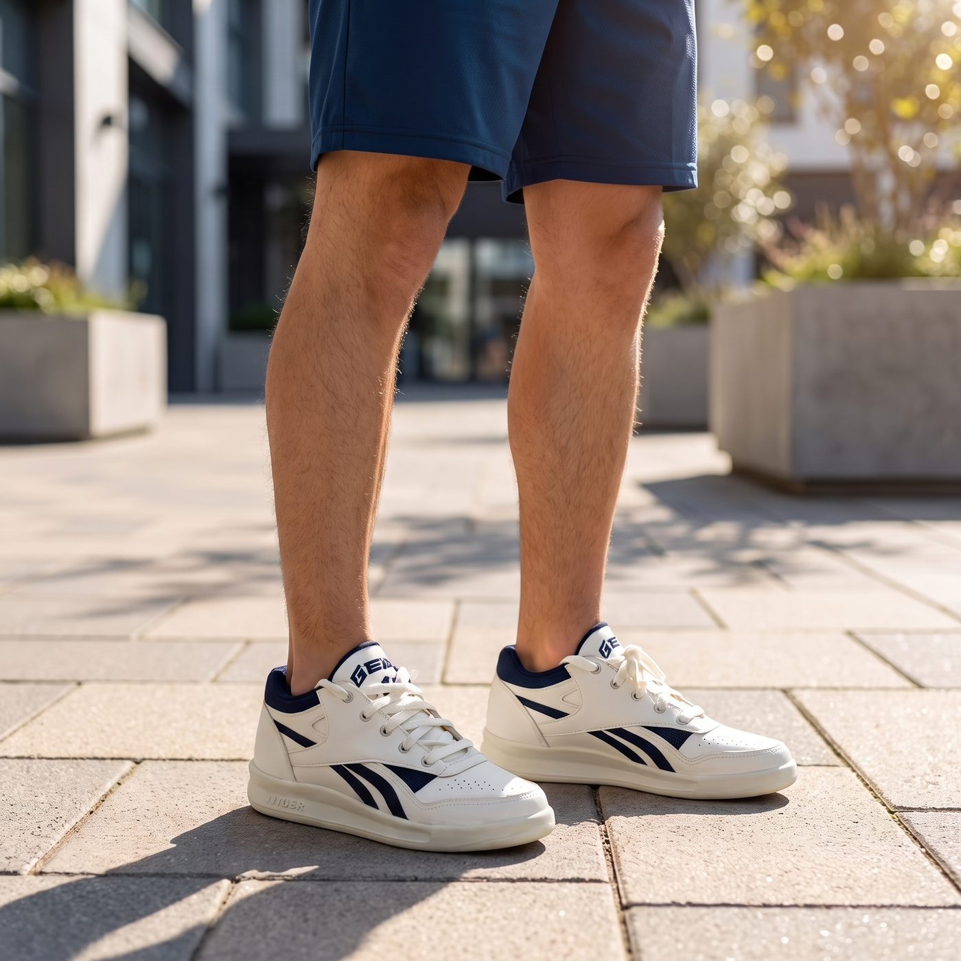 1007 — Court sneaker, White / Navy &ndash; view 2