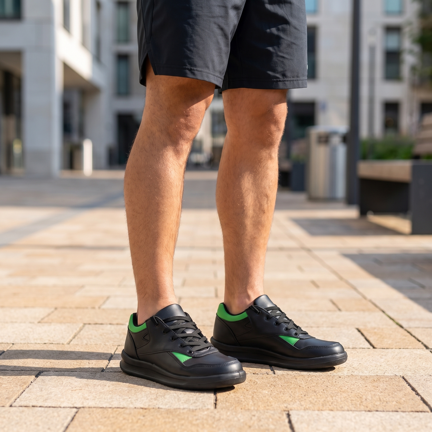 1007 — Court sneaker, Black / Green &ndash; view 2